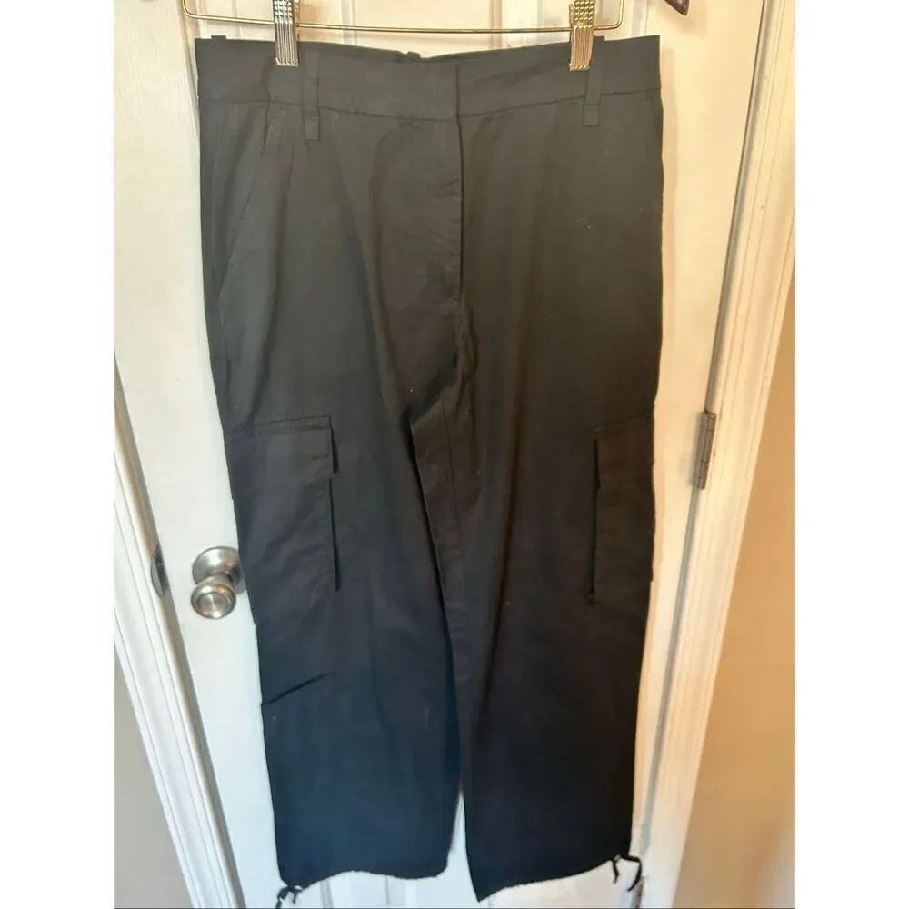 H&M black cargo pants wide leg NWT sz 6